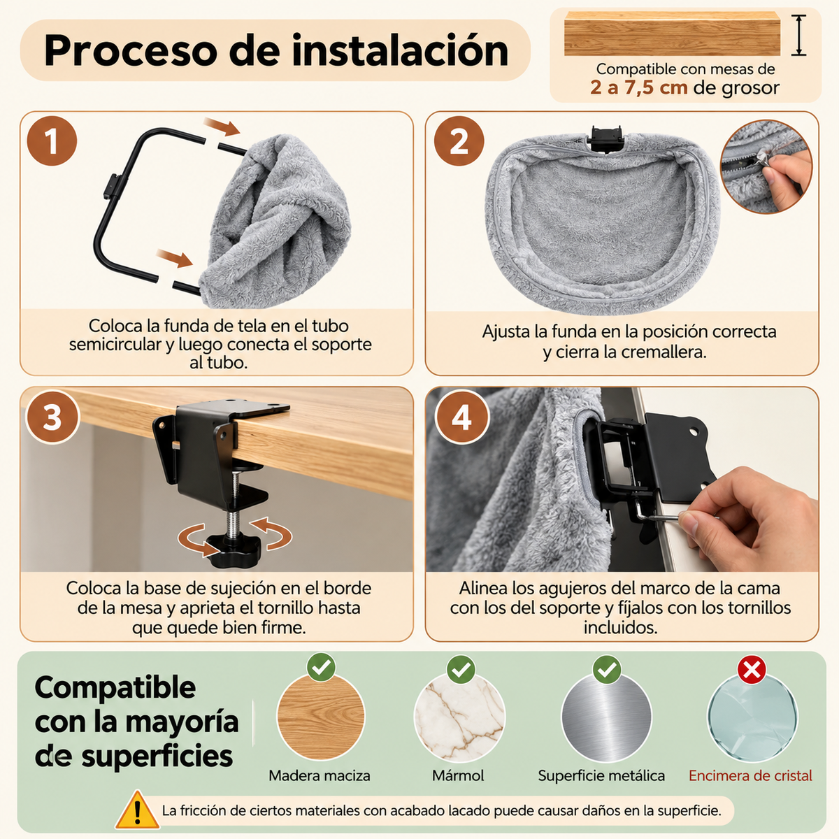 MichiDesk: Hamaca flotante para gatos