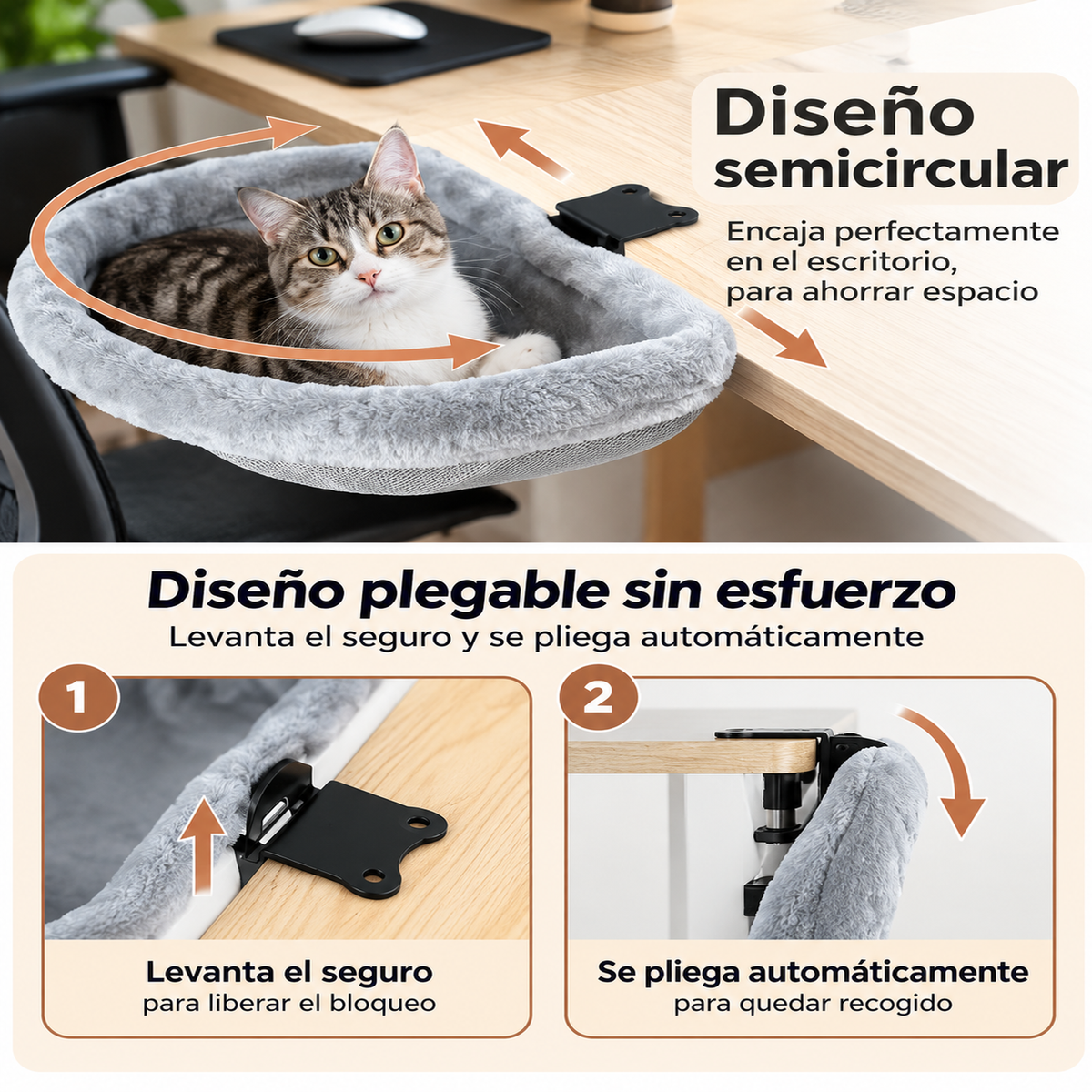 MichiDesk: Hamaca flotante para gatos